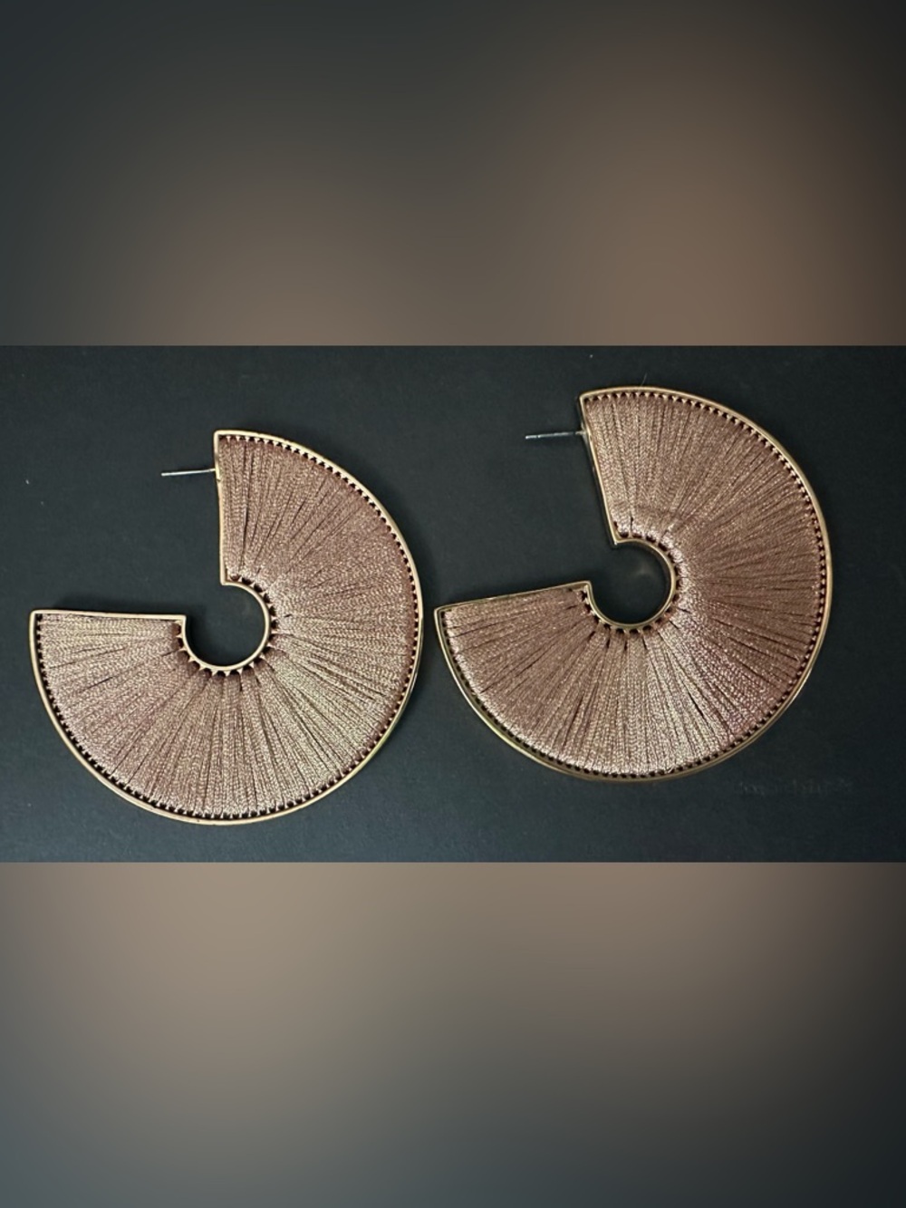 Mignonne Gavigan Textured Bronze Fan Hoop and Fan Stud Set - Picture 2 of 6